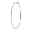 Image 3 : Diamond Arrow Bangle Bracelet 1/10 Cttw 10kt White Gold