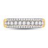 Image 2 : Diamond Triple Row Band Ring 1/2 Cttw 14kt Yellow Gold