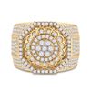 Image 2 : Mens Diamond Octagon Statement Cluster Ring 3-1/2 Cttw 14kt Yellow Gold