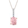 Image 1 : Oval Lab-Created Morganite Solitaire Pendant 7/8 Cttw 10kt Rose Gold