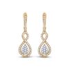 Image 2 : Diamond Teardrop Dangle Earrings 3/8 Cttw 10kt Yellow Gold