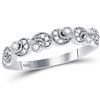 Image 1 : Diamond Crescent Stackable Band Ring 1/10 Cttw 14kt White Gold