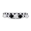 Image 2 : Diamond 3-Stone Bridal Wedding Ring Band Set 1 Cttw 14kt White Gold