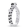 Image 4 : Diamond 3-Stone Bridal Wedding Ring Band Set 1 Cttw 14kt White Gold