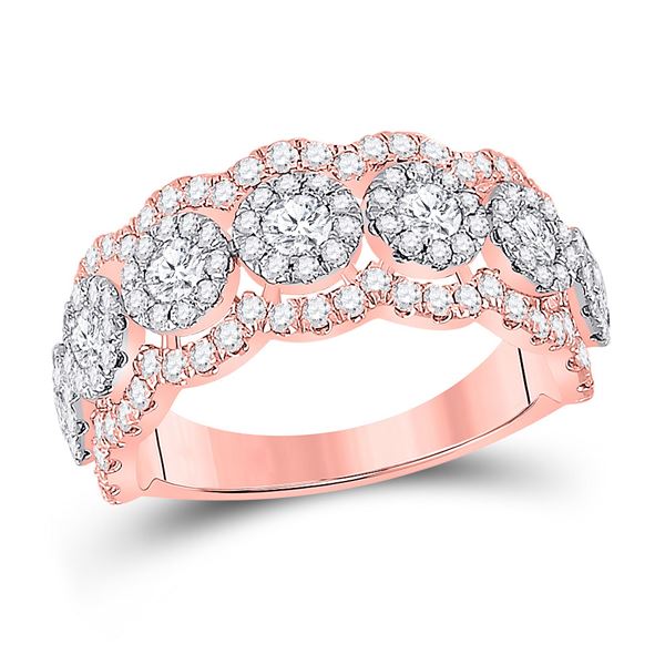 Diamond Anniversary Band Ring 1-1/2 Cttw 14kt Rose Gold