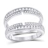 Image 1 : Diamond Wrap Ring Guard Enhancer 1/2 Cttw 14kt White Gold