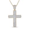 Image 1 : Mens Diamond Cross Charm Pendant 2-1/2 Cttw 10kt Yellow Gold