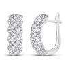 Image 1 : Diamond Cascading Hoop Earrings 5/8 Cttw 14kt White Gold