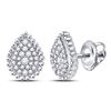 Image 1 : Diamond Teardrop Earrings 1/4 Cttw 10kt White Gold