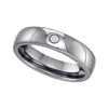 Image 1 : Tungsten Carbide Mens Diamond Band Ring .01 Cttw Size 9 Tungsten