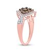 Image 3 : Brown Diamond Cluster Ring 1 Cttw 10kt Rose Gold