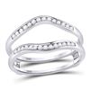 Image 1 : Diamond Ring Guard Wrap Solitaire Enhancer 1/4 Cttw 14kt White Gold