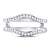 Image 2 : Diamond Ring Guard Wrap Solitaire Enhancer 1/4 Cttw 14kt White Gold