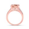 Image 3 : Cushion Morganite Diamond Solitaire Ring 4 Cttw 14kt Rose Gold