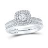 Image 1 : Diamond Bridal Wedding Ring Band Set 1/2 Cttw 10kt White Gold