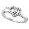 Image 1 : Diamond Heart Ring 1/10 Cttw Sterling Silver