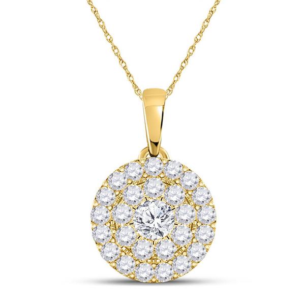 Diamond Cluster Pendant 1/4 Cttw 10kt Yellow Gold