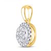 Image 2 : Diamond Cluster Pendant 1/4 Cttw 10kt Yellow Gold