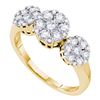 Image 1 : Diamond 3-stone Ring 1 Cttw 14kt Yellow Gold