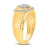 Image 3 : Mens Diamond Ribbed Square Cluster Ring 1/2 Cttw 10kt Yellow Gold