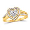 Image 1 : Diamond Heart Ring 1/5 Cttw 10kt Yellow Gold