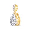 Image 2 : Diamond Teardrop Cluster Pendant 1/2 Cttw 14kt Yellow Gold