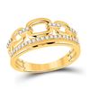 Image 1 : Diamond Chain Link Fashion Ring 1/4 Cttw 14kt Yellow Gold