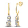 Image 1 : Diamond Dangle Earrings 1/5 Cttw 10kt Yellow Gold