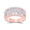 Image 1 : Baguette Diamond Statement Heart Band Ring 1 Cttw 14kt Rose Gold