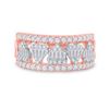 Image 2 : Baguette Diamond Statement Heart Band Ring 1 Cttw 14kt Rose Gold