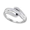 Image 1 : Baguette Channel-set Diamond Triple Row Band Ring 1/5 Cttw 10kt White Gold