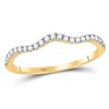 Image 1 : Diamond Contoured Stackable Band Ring 1/5 Cttw 10kt Yellow Gold