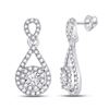 Image 1 : Diamond Teardrop Stud Earrings 1/2 Cttw 10kt White Gold