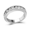 Image 1 : Channel-set Diamond Single Row Wedding Band 1 Cttw 14kt White Gold