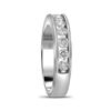 Image 3 : Channel-set Diamond Single Row Wedding Band 1 Cttw 14kt White Gold