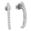 Image 1 : Diamond J Half Hoop Earrings 1/2 Cttw 14kt White Gold