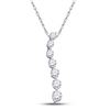 Image 1 : Pave-set Diamond Graduated Journey Pendant 1/4 Cttw 10kt White Gold