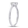 Image 3 : Diamond Cluster Ring 1/8 Cttw 10kt White Gold