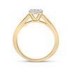 Image 3 : Diamond Cluster Bridal Wedding Ring Band Set 1/2 Cttw 14kt Yellow Gold