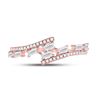Image 2 : Baguette Diamond Bypass Band Ring 1/3 Cttw 14kt Rose Gold