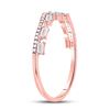 Image 4 : Baguette Diamond Bypass Band Ring 1/3 Cttw 14kt Rose Gold
