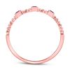 Image 4 : Princess Blue Sapphire 3-Stone Beaded Stackable Band Ring 1/20 Cttw 10kt Rose Gold