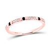 Image 1 : Black Color Enhanced Diamond Band Ring 1/10 Cttw 10kt Rose Gold