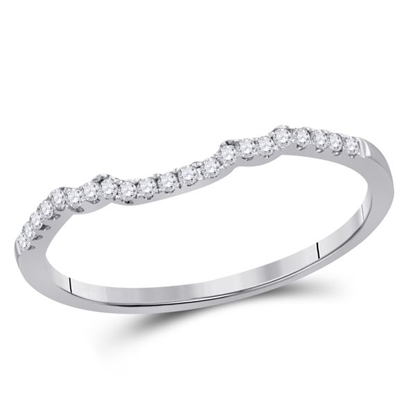 Diamond Band Ring Guard Enhancer 1/10 Cttw 14kt White Gold