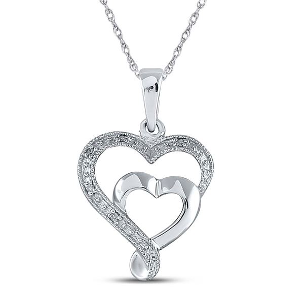 Diamond Heart Pendant .02 Cttw Sterling Silver