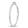 Image 3 : Blue Sapphire Diamond Stackable Band Ring 1/12 Cttw 10kt White Gold