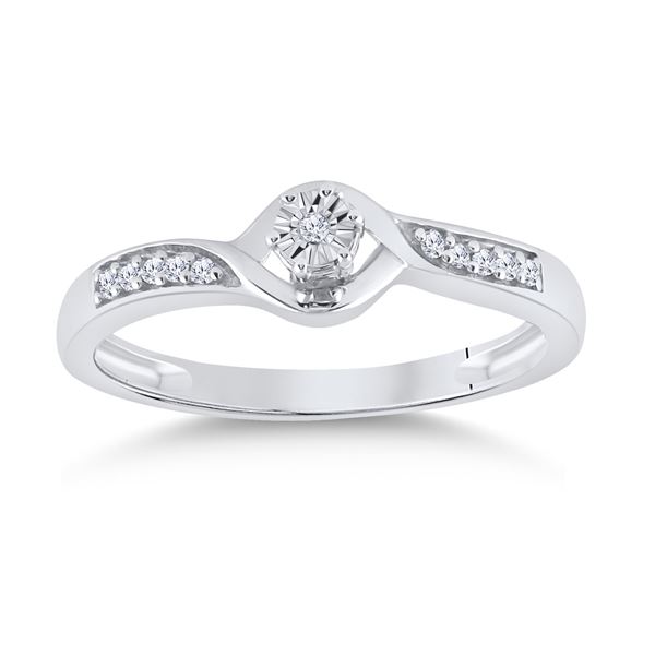 Diamond Solitaire Promise Ring 1/20 Cttw Sterling Silver