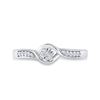 Image 2 : Diamond Solitaire Promise Ring 1/20 Cttw Sterling Silver