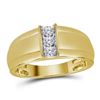 Image 1 : Mens Diamond Single Row Band Ring 1/4 Cttw 10kt Yellow Gold