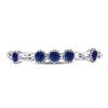 Image 2 : Blue Sapphire Dot Stackable Band Ring 1/5 Cttw 10kt White Gold